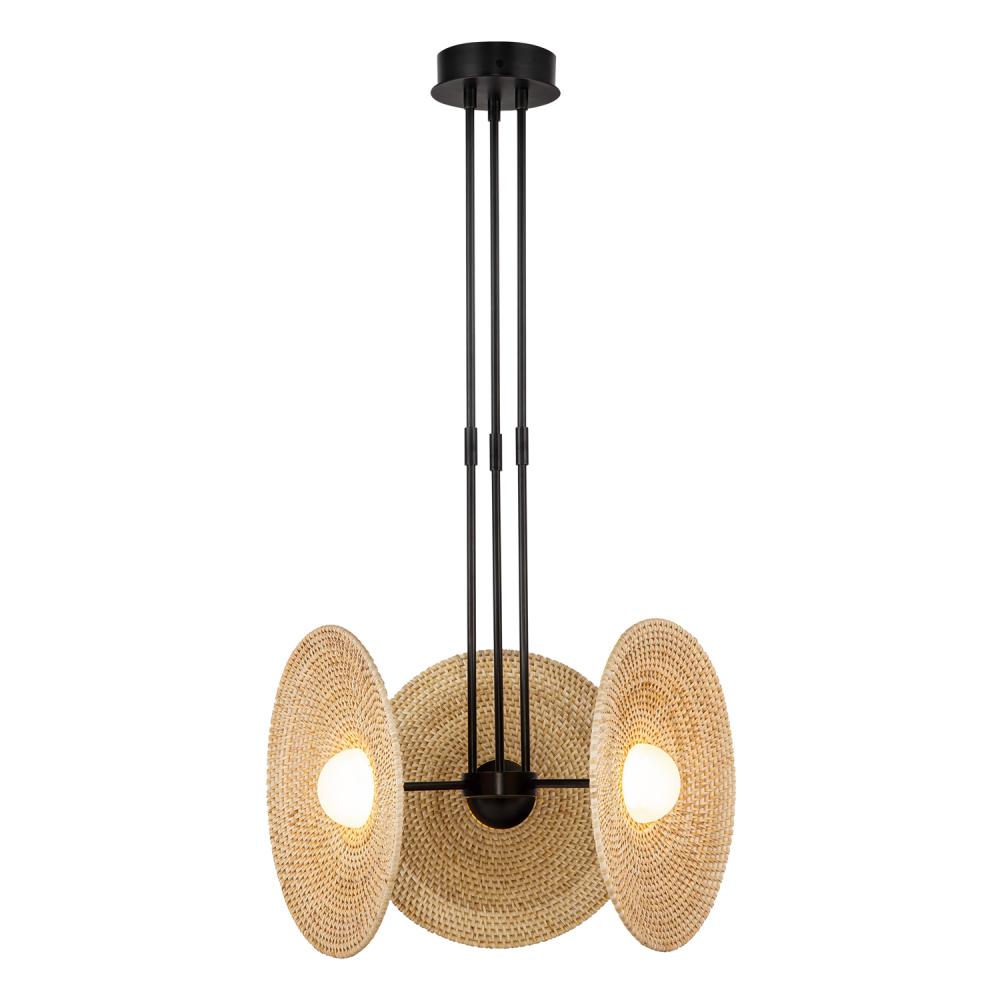 Harbour 18-in Urban Bronze/Woven LED Pendant