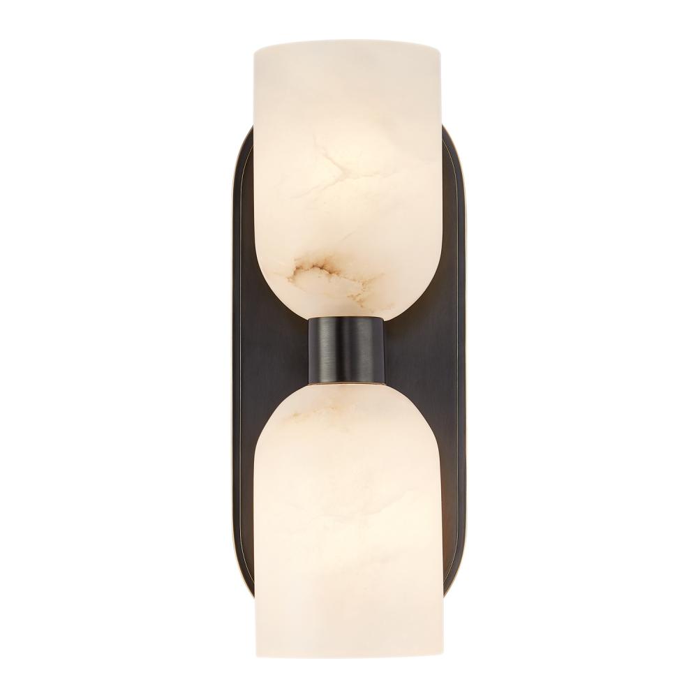 Lucian 11-in Urban Bronze/Alabaster 2 Lights Wall/Vanity