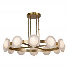 Alora Lighting CH320050VBAR-UNV - Alonso 50-in Vintage Brass/Alabaster LED Chandeliers