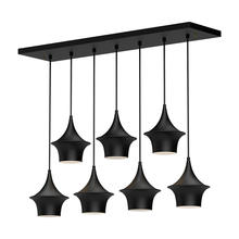 Alora Lighting LP523036MB - Emiko 36-in Matte Black 7 Lights Linear Pendant