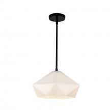 Alora Lighting PD424514MBOP - Krysta 14-in Matte Black/Opal Glass 1 Light Pendant