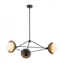 Alora Lighting CH490340MBOP - Perth 40-in Matte Black/Opal Glass 3 Lights Chandelier