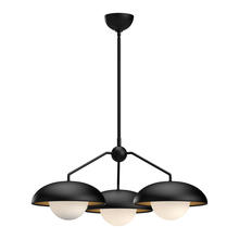 Alora Lighting CH522328MBOP - Rubio 28-in Matte Black/Opal Matte Glass 3 Lights Chandeliers