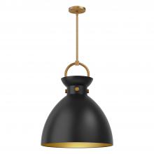 ALORA  PD411318AGMB - Waldo 18-in Aged Gold/Matte Black 1 Light Pendant