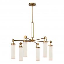 Alora Lighting CH355632VBGO - Wynwood 32-in Vintage Brass/Glossy Opal 6 Lights Chandeliers