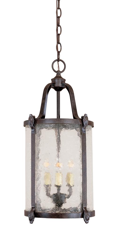 Old Sturbridge Collection 3-Light Bronze Indoor/Outdoor Semi-Flushmount Light