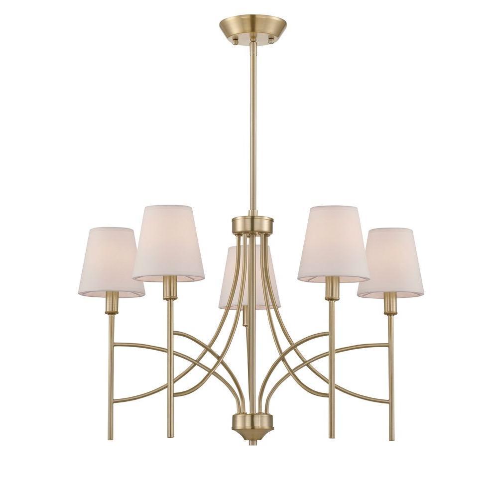 Millau Collection 5-Light Satin Gold Chandelier