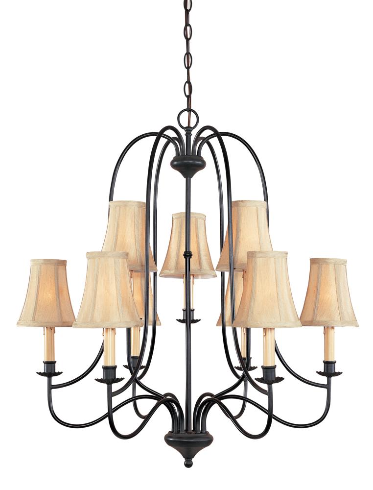 Brondy 9-Light Aged Ebony Chandelier