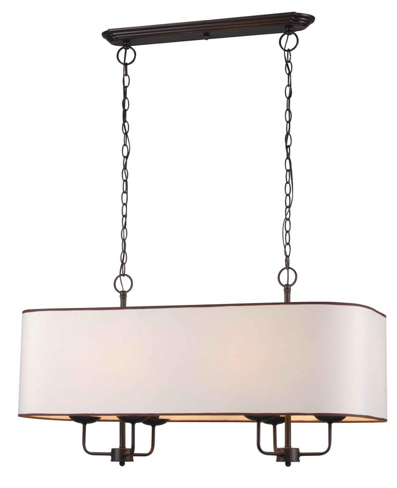 Colonial 6-Light Euro Bronze Island Pendant