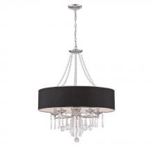 World Imports WI974808 - Elton Collection 5-Light Chrome Pendant with Black Shade