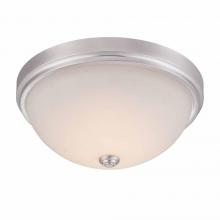 World Imports WI970802 - 13.25 in. Satin Nickel LED Flushmount with Frosted Glass