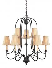 World Imports WI374934 - Brondy 9-Light Aged Ebony Chandelier