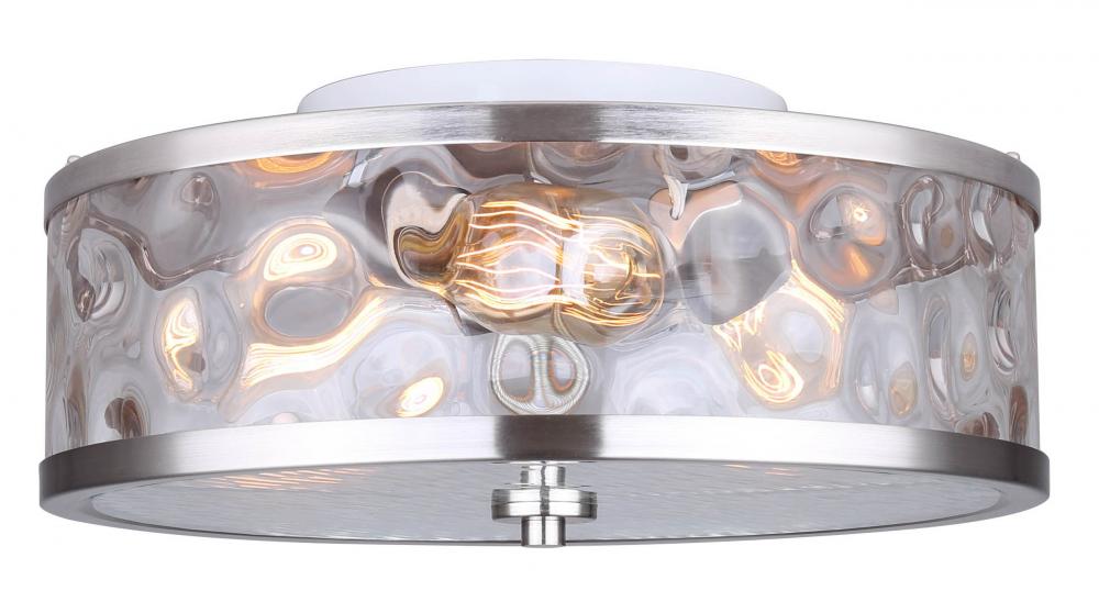 Cala 3 Light Flush Mount, Nickel Finish