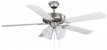 Canarm CF52STJ5BPT - 52" St. James BPT, 5 Rev Blades, White/Walnut Blades, Alabaster Glass, 60W Type