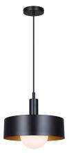 Canarm IPL1150A01BK - DAYLON 60-Watt 1 Light Black Contemporary Pendant with Black Glass Shade