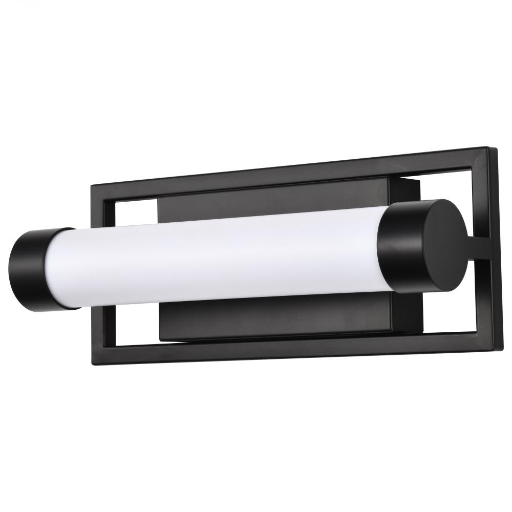 Canal LED Small Vanity; Matte Black Finish; White Acrylic Lens