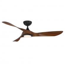 WAC Smart Fan Collection F-074L-MB/DK - Swirl Matte Black/Distressed Koa WITH LUMINAIRE