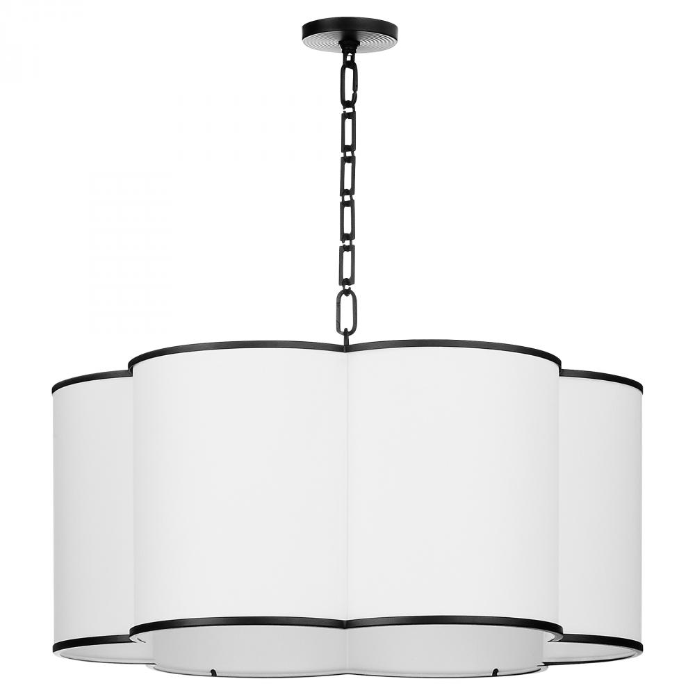 Belinder 6 Light Fabric Pendant, Matte Black