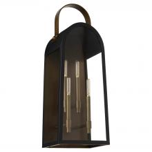 Quorum 72-30-5982 - Rossi 30 inches Lantern, Matte Black, Aged Copper