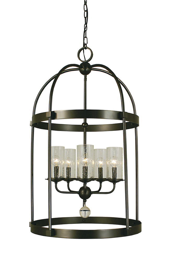 5-Light Matte Black Compass Dining Chandelier