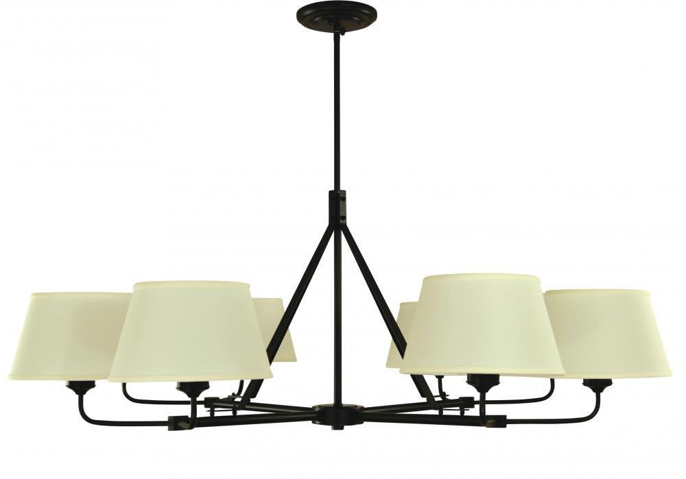 8-Light Matte Black Milford Dining Chandelier