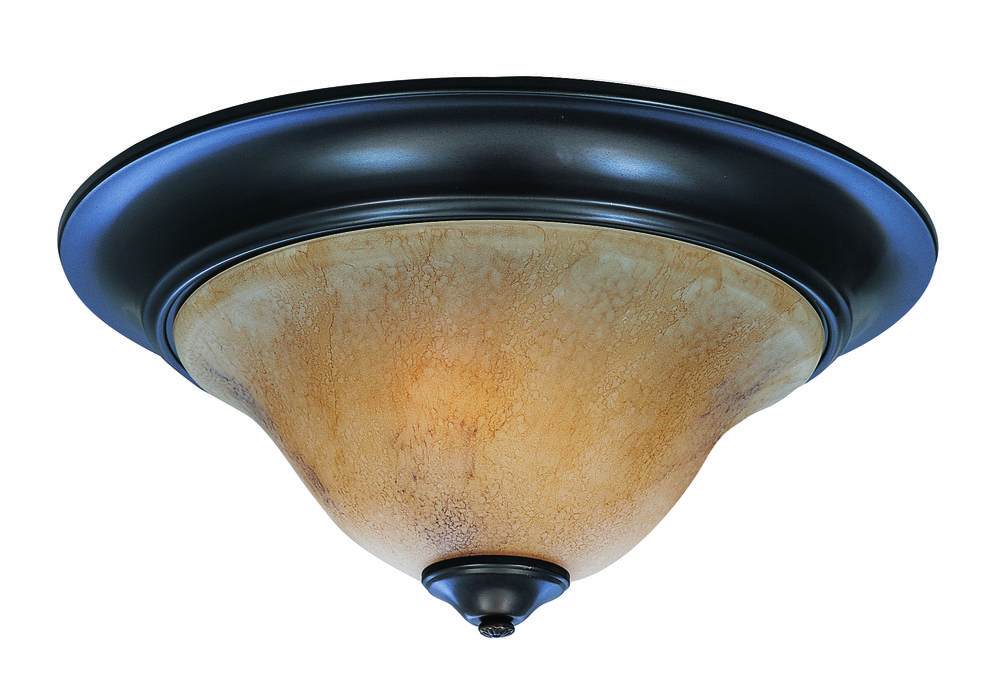 2-Light Siena Bronze Black Forest Flush / Semi-Flush Mount