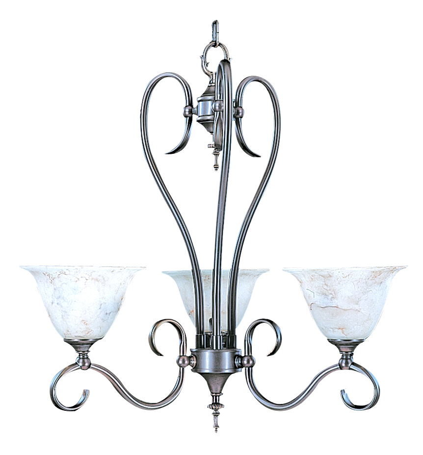 3-Light Ebony Black Forest Dinette Chandelier