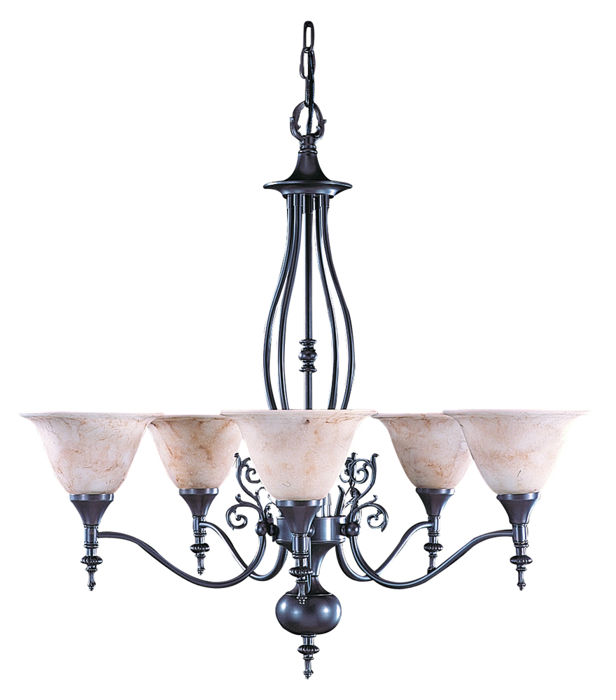 5-Light Harvest Bronze Black Forest Dining Chandelier