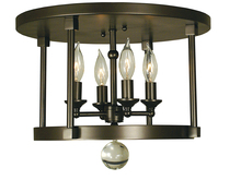 Framburg 1102 MBLACK - 4-Light Matte Black Compass Flush / Semi-Flush Mount