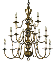 Framburg 2527 PB - 15-Light Polished Brass Jamestown Foyer Chandelier