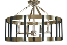 Framburg 4666 SP/PN - 5-Light Satin Pewter/Polished Nickel Pantheon Semiflush