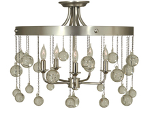 Framburg 4768 SP/PN - 5-Light Satin Pewter/Polished Nickel Falling Stars Semiflush