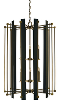 Framburg 4806 PN/MBLACK - 12-Light Polished Nickel/Matte Black Louvre Chandelier