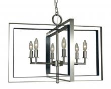 Framburg 4866 BN/MBLACK - 6-Light Symmetry Dining Chandelier