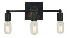 Framburg 5403 MBLACK - 3-Light Matte Black Modern Farmhouse Sconce