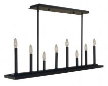 Framburg 5538 MBLACK - 8-Light Matte Black Industria Island Chandelier