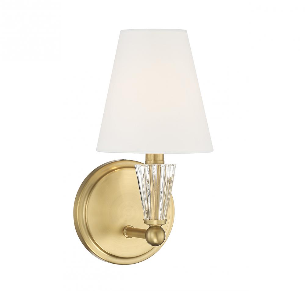 1-Light Wall Sconce in Natural Brass