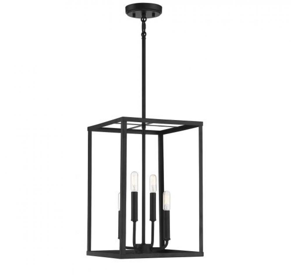 4-Light Pendant in Matte Black