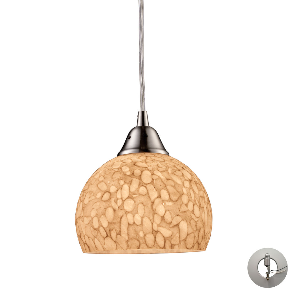 Cira 1 Light Pendant In Satin Nickel And Pebbled