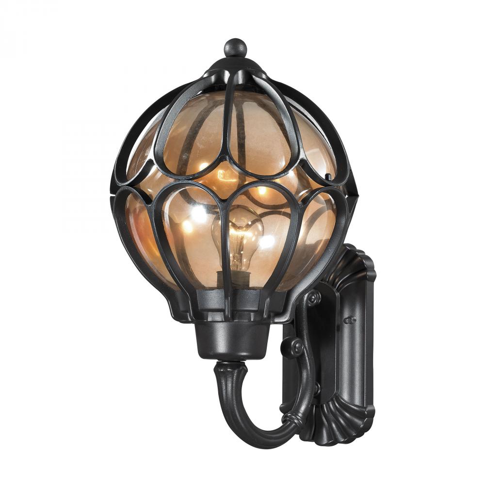 Madagascar 1-Light Outdoor Wall Lamp in Matte Black