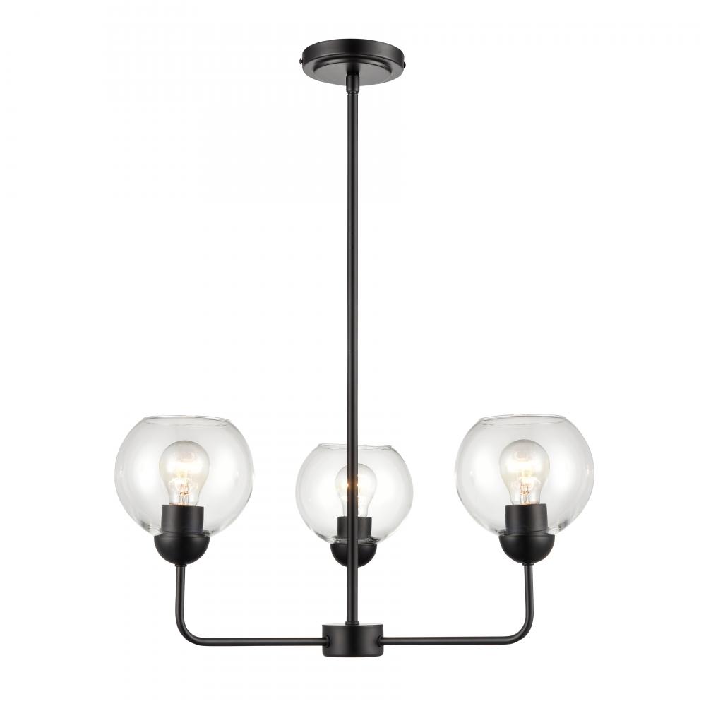 Boman 23'' Wide 3-Light Chandelier - Matte Black